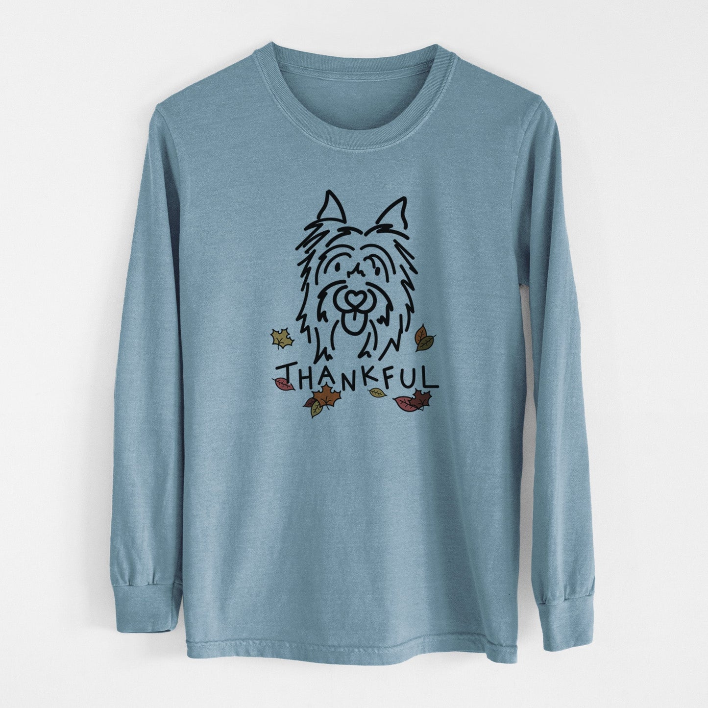 Thankful Silky Terrier - Monty - Heavyweight 100% Cotton Long Sleeve