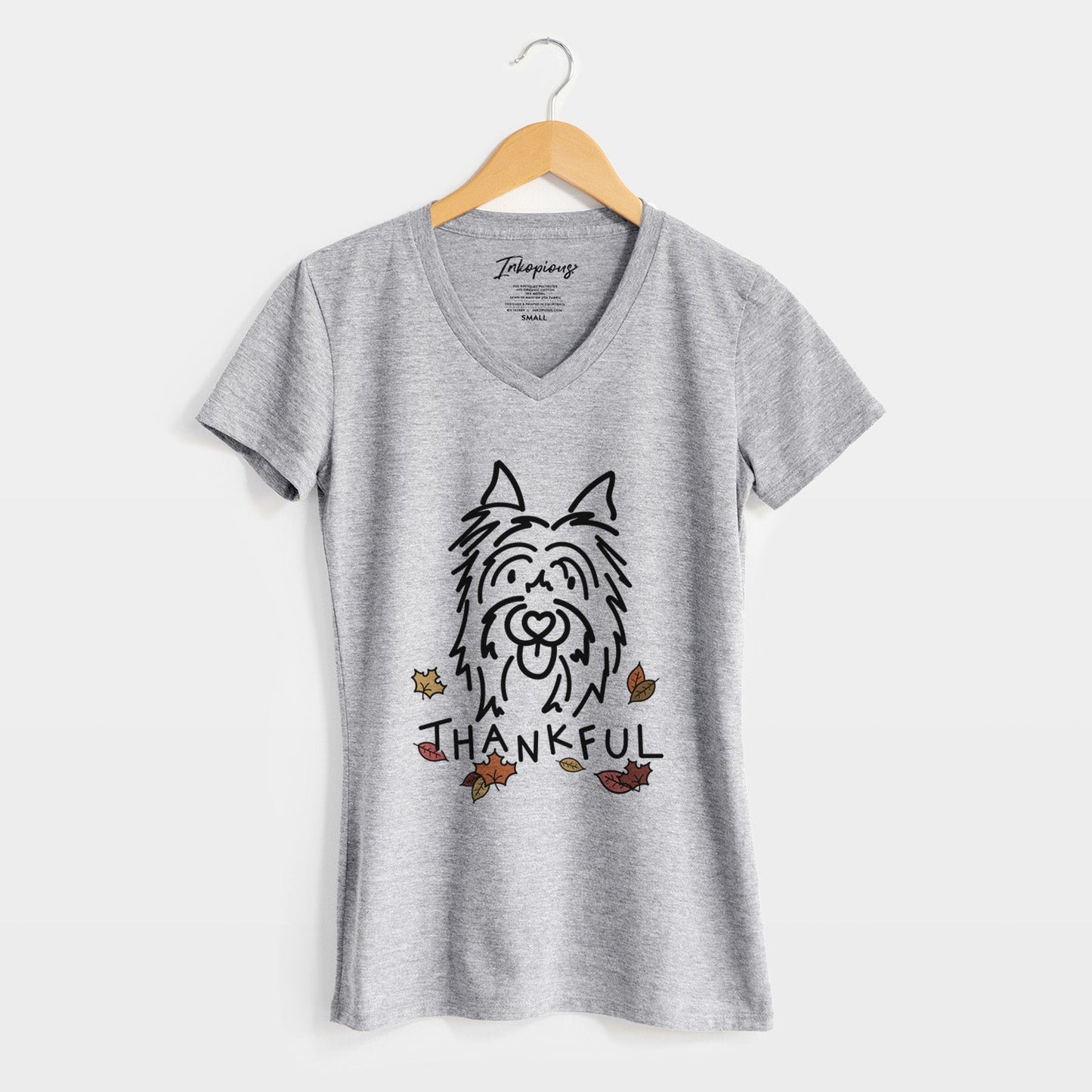 Thankful Silky Terrier - Monty - Women's Perfect V-neck Shirt