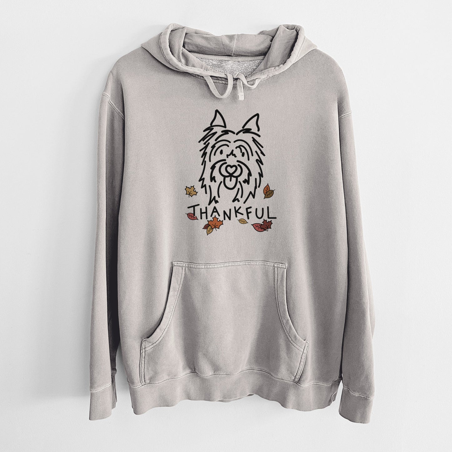 Thankful Silky Terrier - Monty - Unisex Pigment Dyed Hoodie