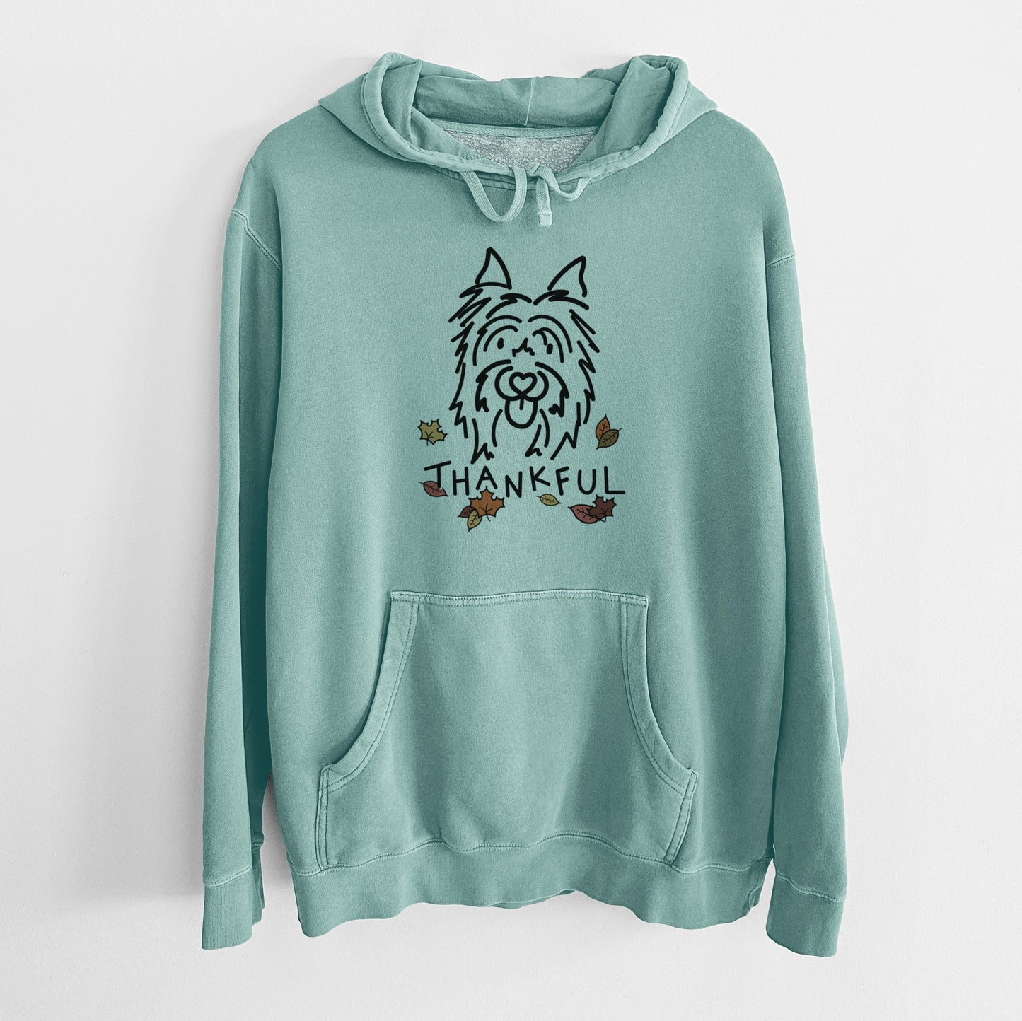Thankful Silky Terrier - Monty - Unisex Pigment Dyed Hoodie