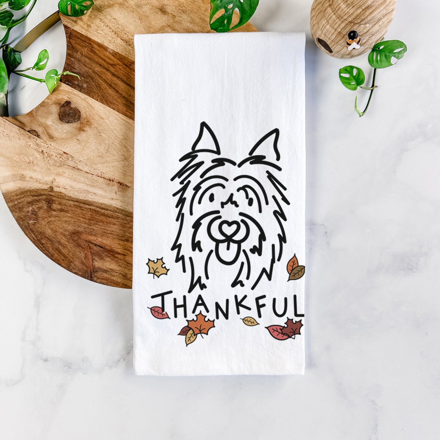 Thankful Silky Terrier - Monty - Tea Towel