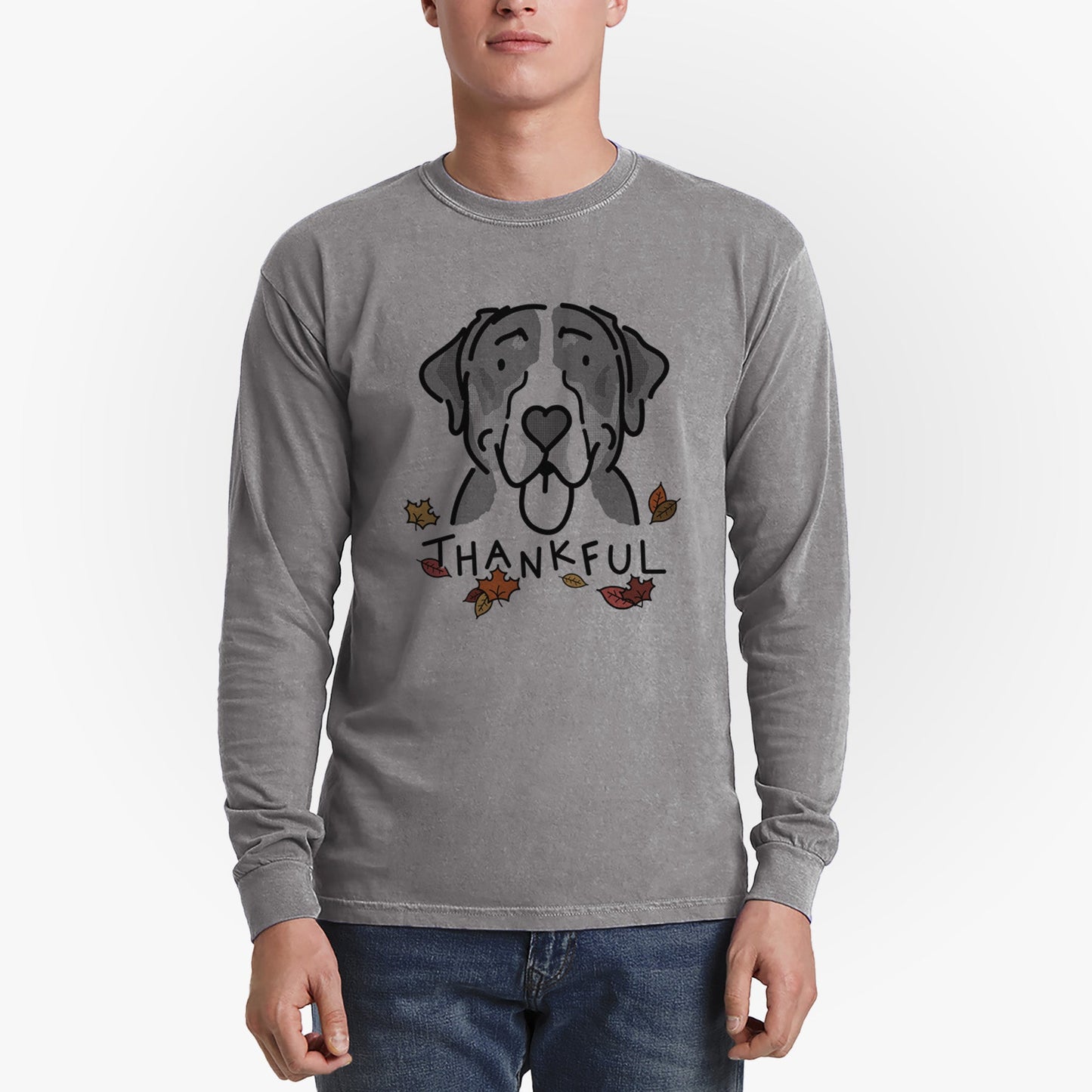 Thankful Greater Swiss Mountain Dog - Moose - Heavyweight 100% Cotton Long Sleeve