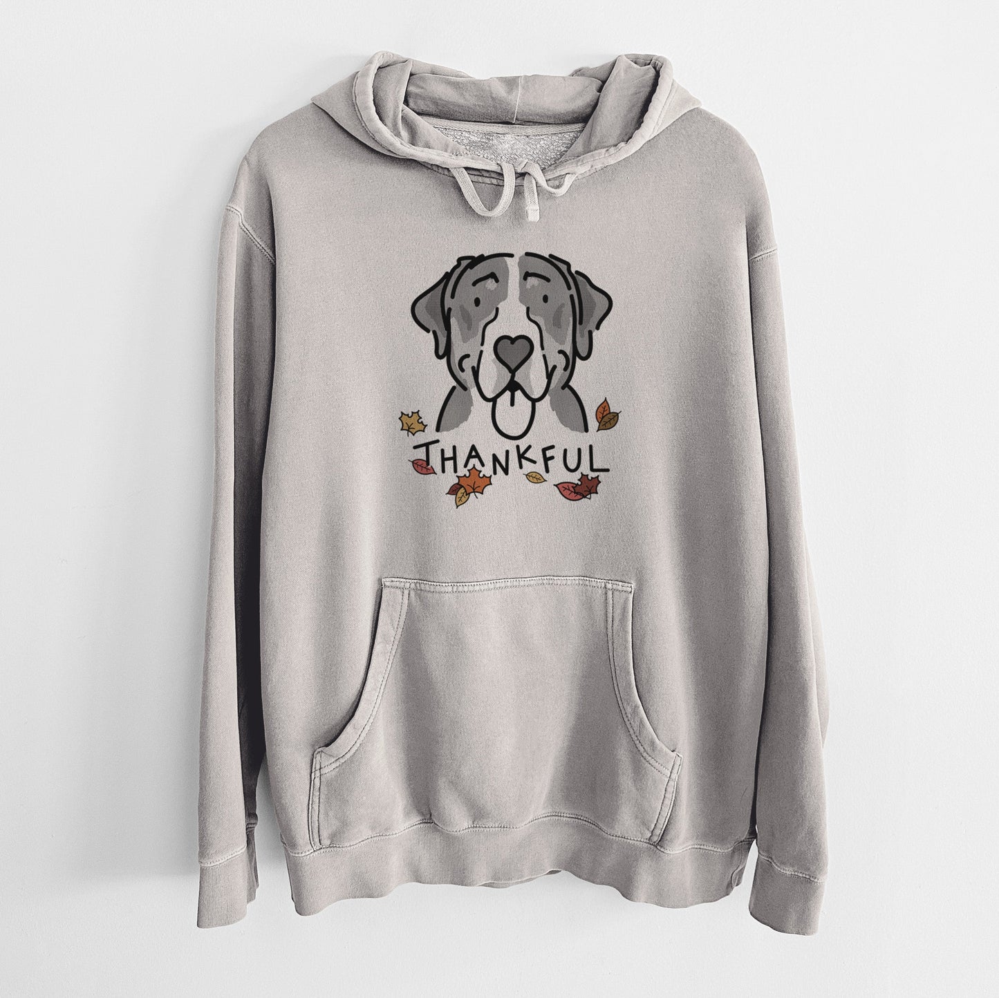 Thankful Greater Swiss Mountain Dog - Moose - Unisex Pigment Dyed Hoodie