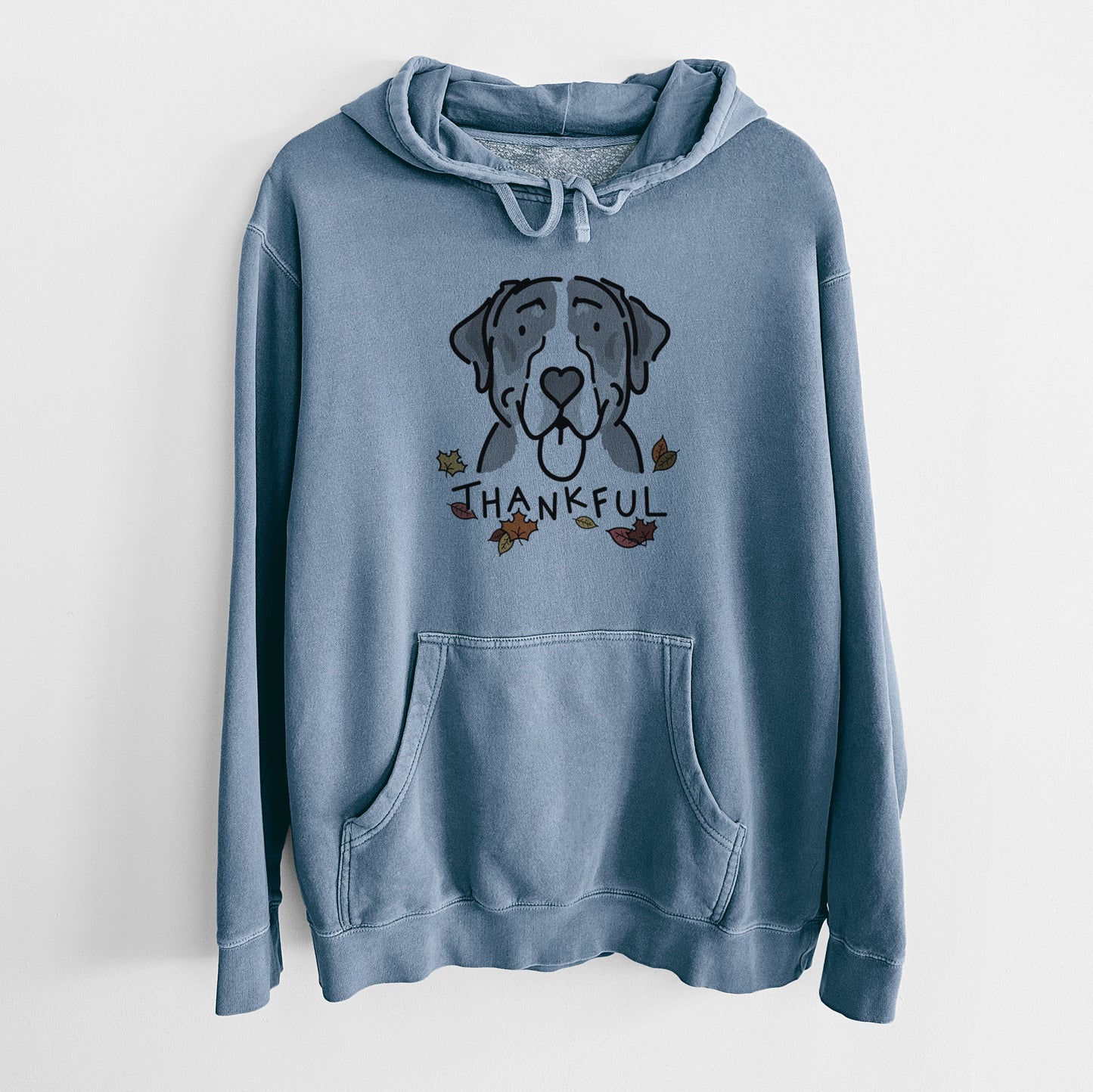 Thankful Greater Swiss Mountain Dog - Moose - Unisex Pigment Dyed Hoodie