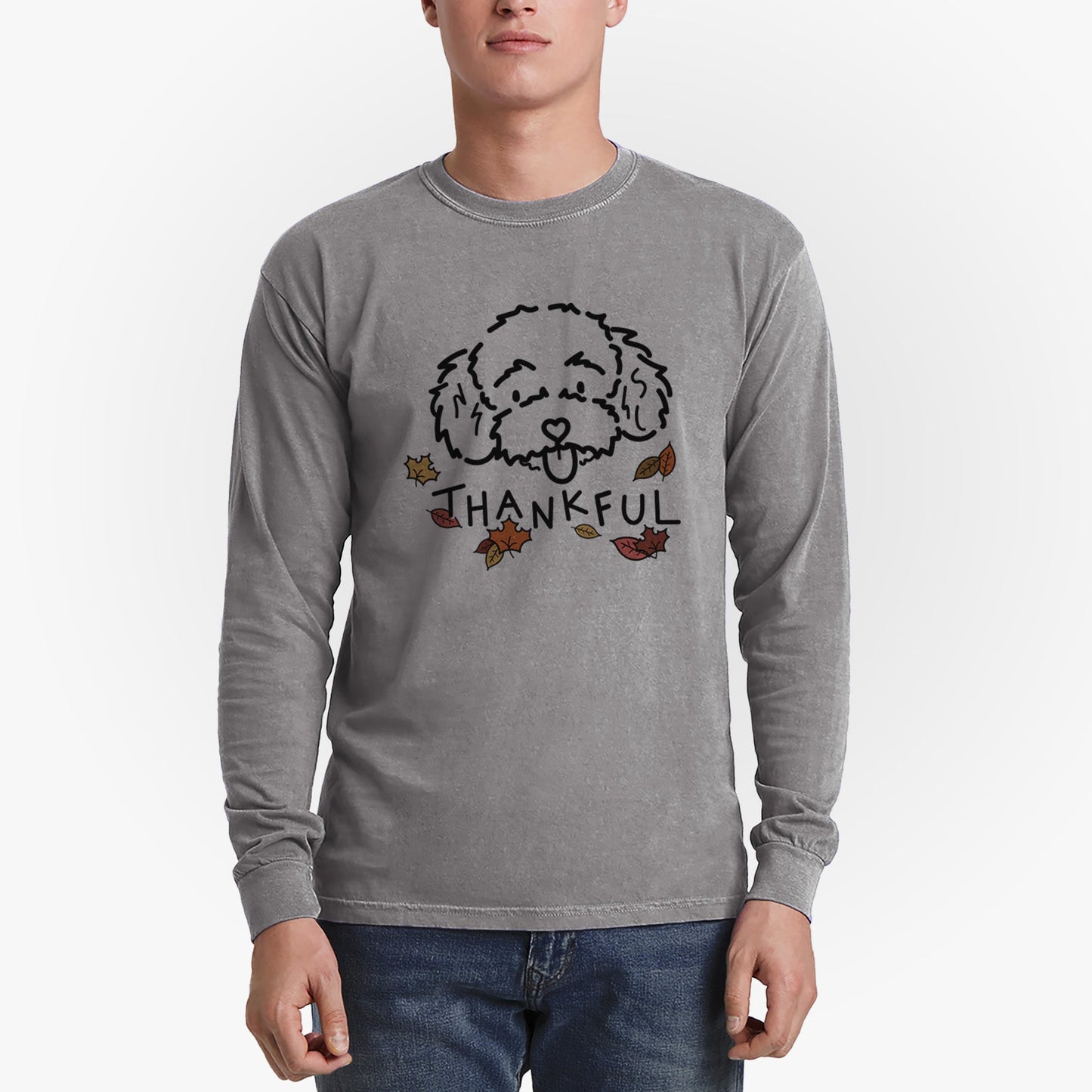 Thankful Toy Poodle - Ricci - Heavyweight 100% Cotton Long Sleeve