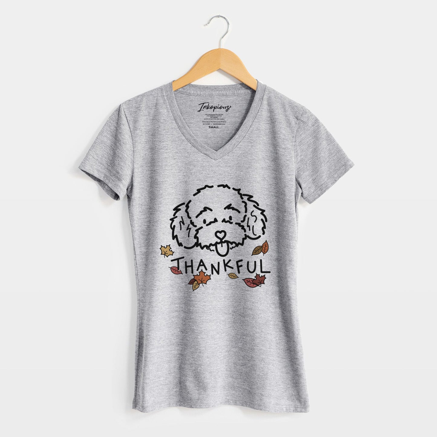 Thankful Toy Poodle - Ricci - Women's Perfect V-neck Shirt