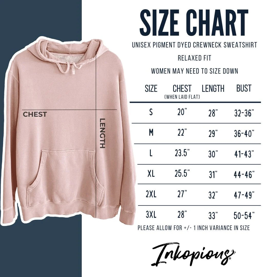 Doodled Buster the French Bulldog - Unisex Pigment Dyed Hoodie