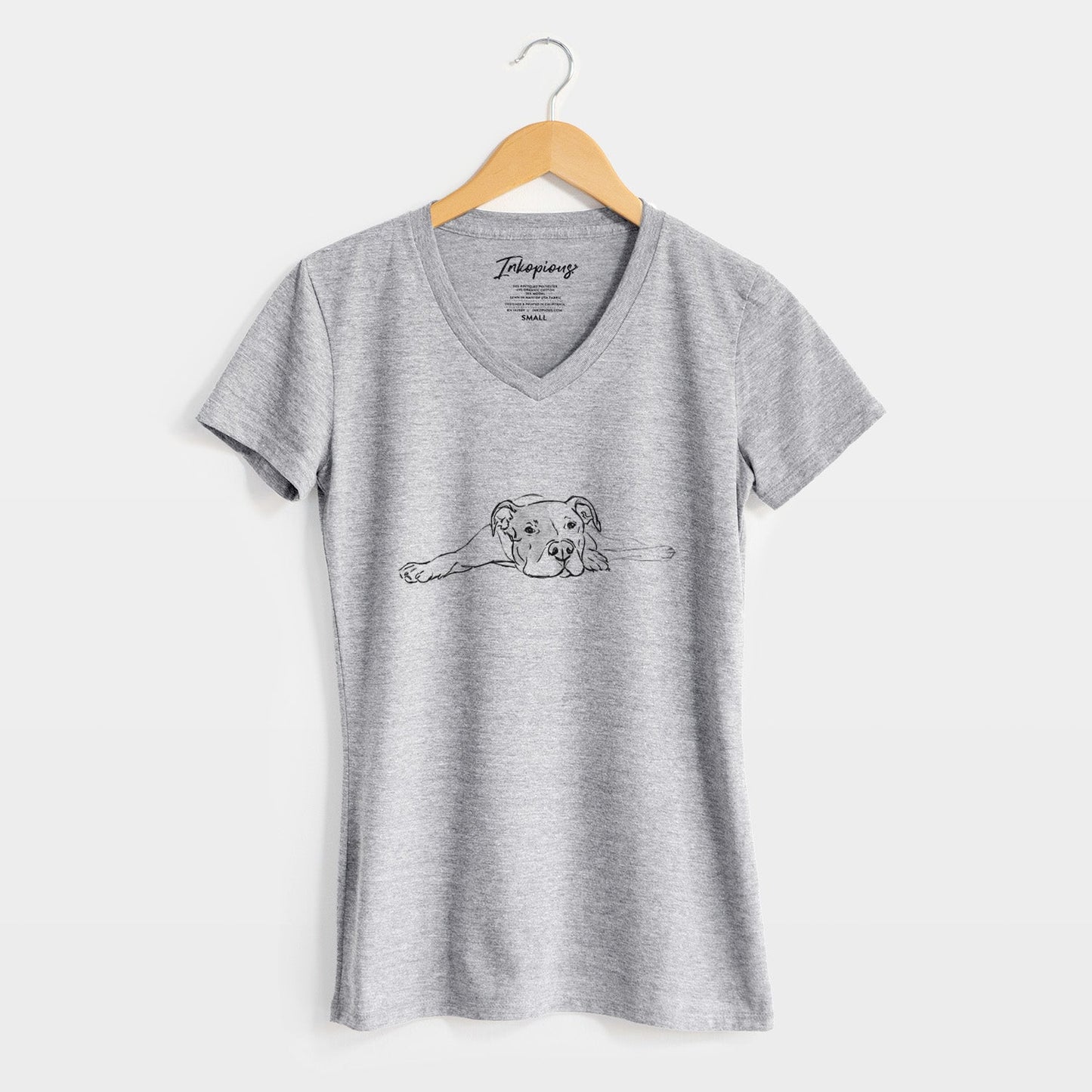 Doodled Harvey the American Staffordshire Terrier - Women's Perfect V-neck Shirt
