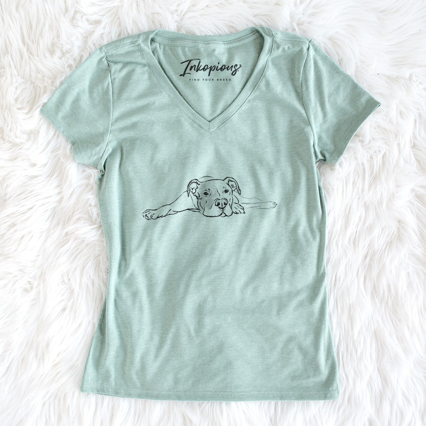 Doodled Harvey the American Staffordshire Terrier - Women's Perfect V-neck Shirt