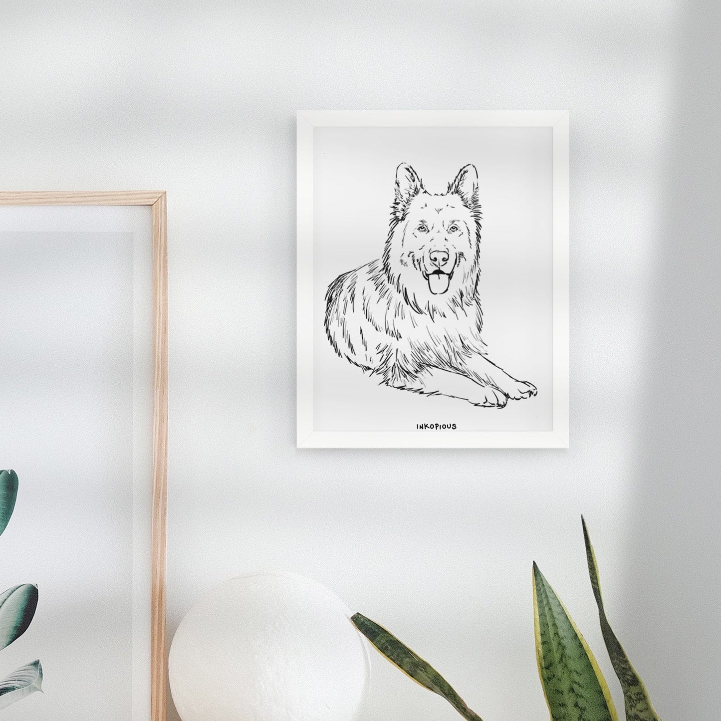 Doodled Jaxs the German Shepherd Art Print