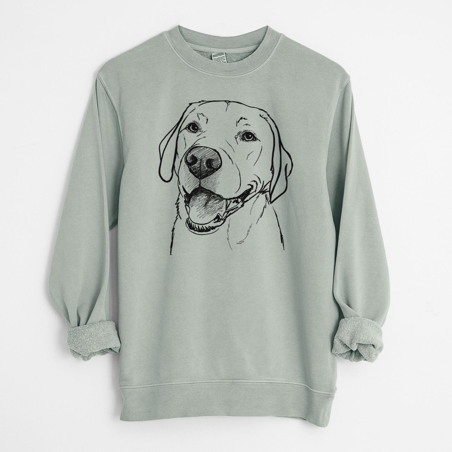 Doodled Jimmy the Larbrador Retriever - Unisex Pigment Dyed Crew Sweatshirt