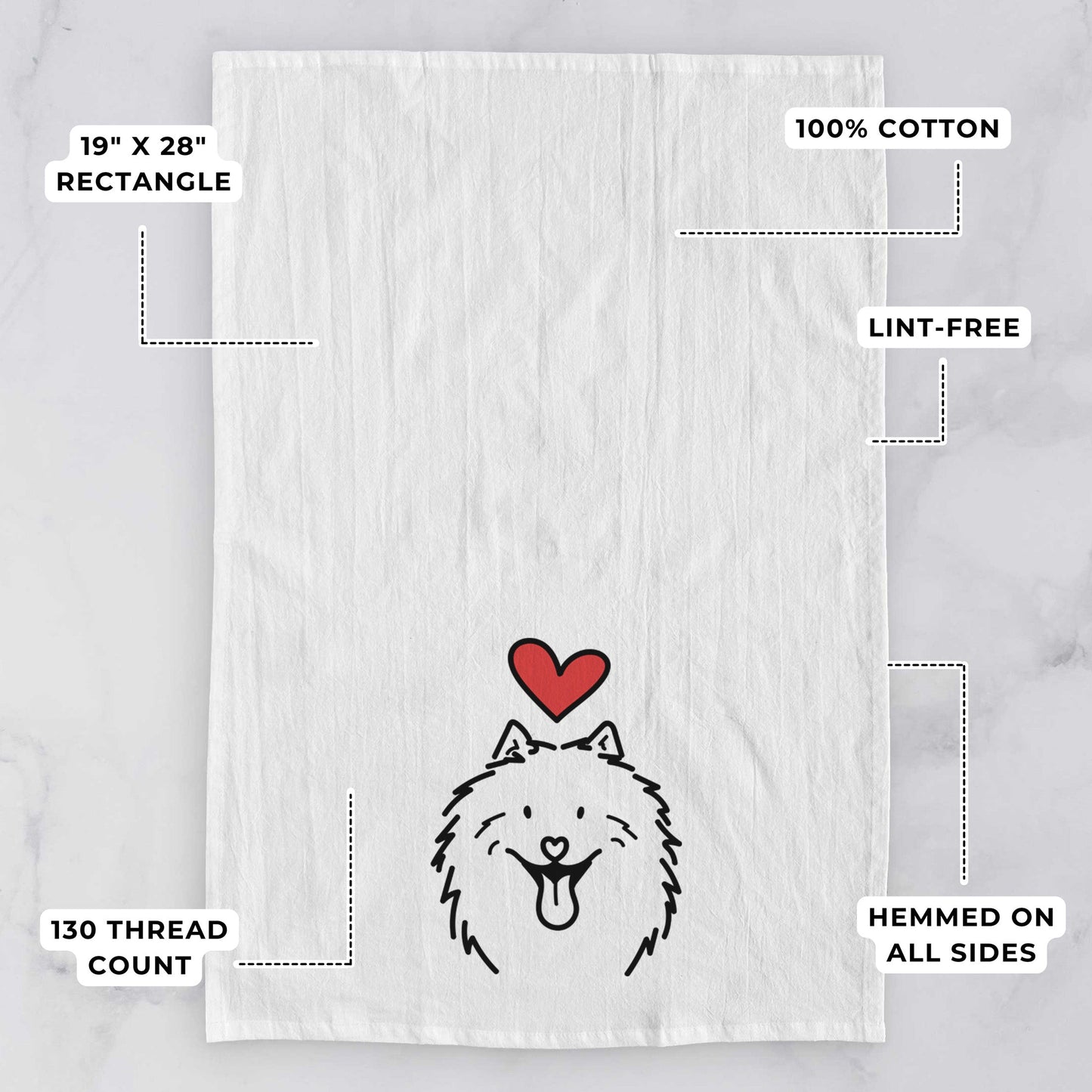 Love Always Samoyed - Johnny - Tea Towel