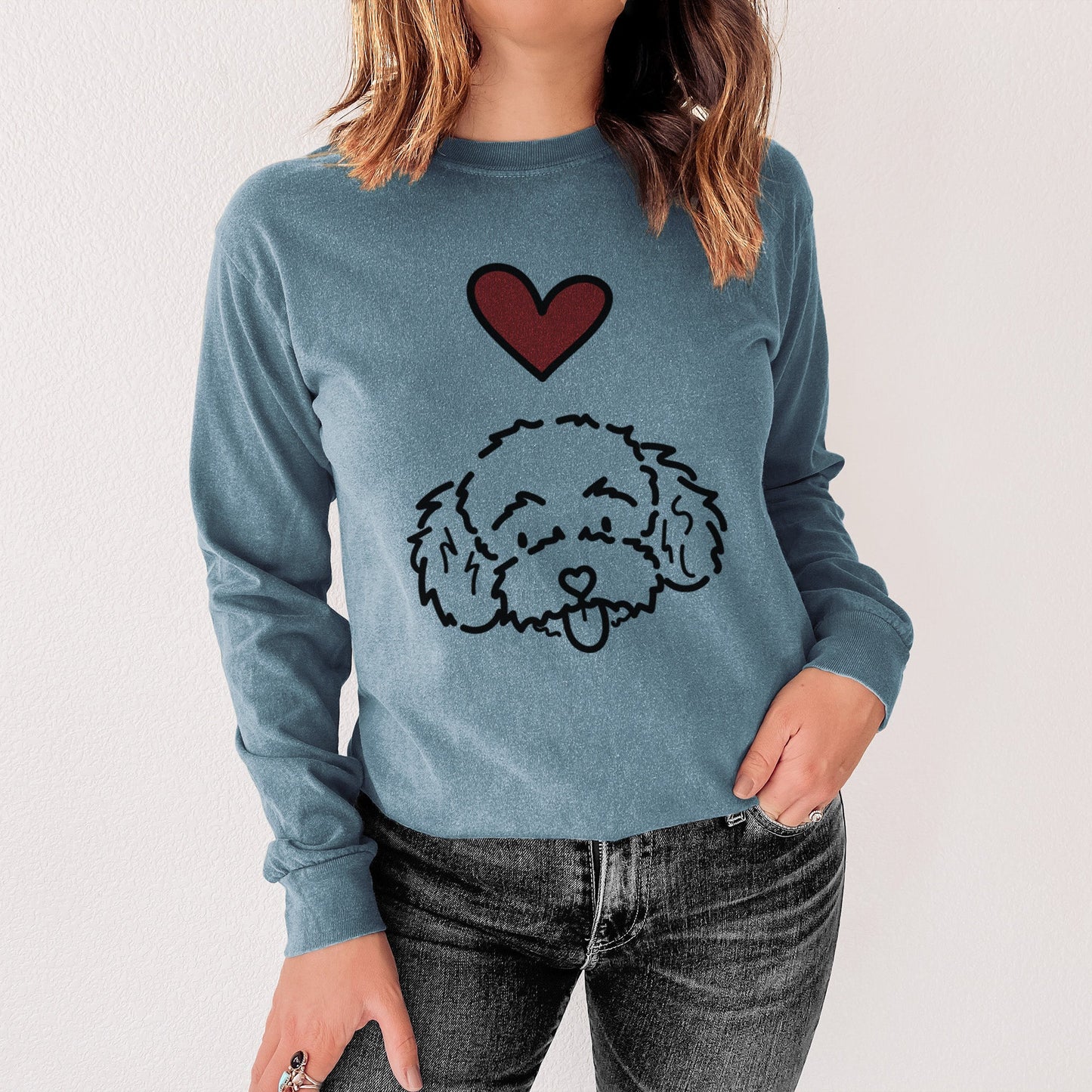 Love Always Toy Poodle - Ricci - Heavyweight 100% Cotton Long Sleeve