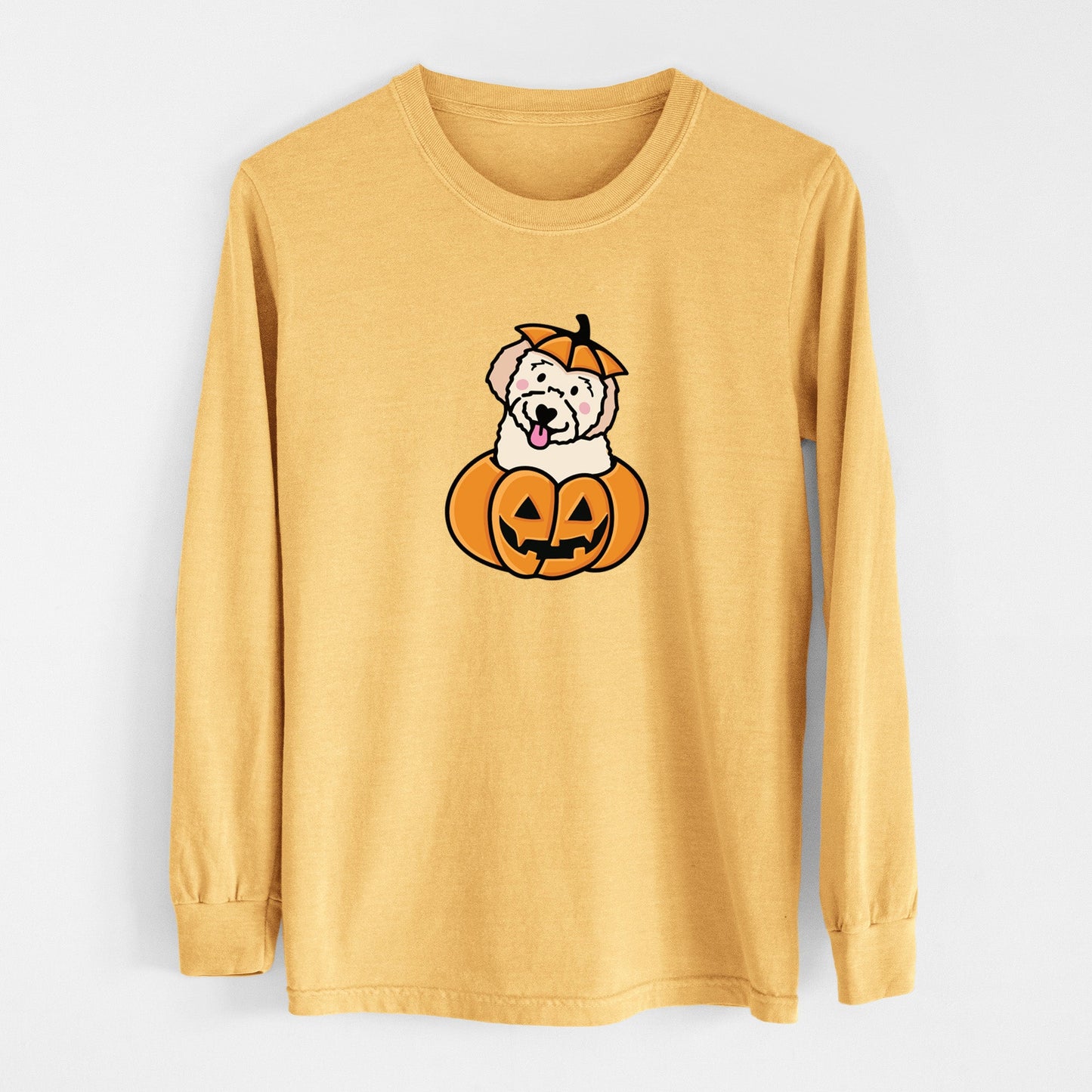 Pumpkin Pup - Doodle - Heavyweight 100% Cotton Long Sleeve