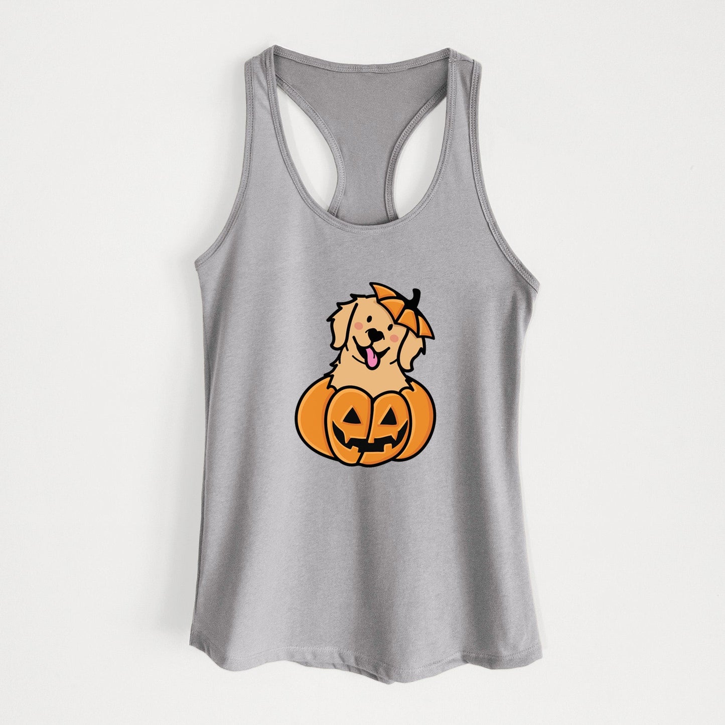 Pumpkin Pup - Golden Retriever - Women's Racerback Tanktop
