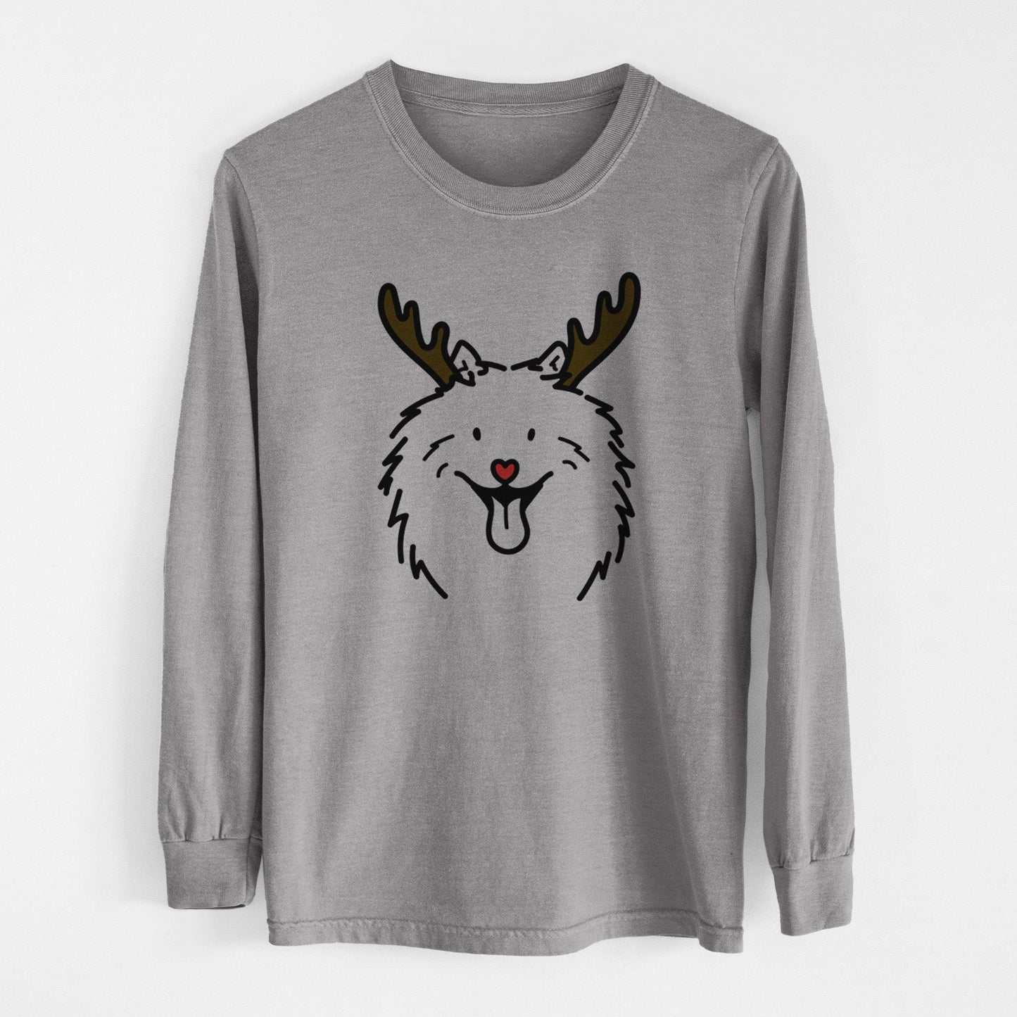 Red Nose Samoyed - Johnny - Heavyweight 100% Cotton Long Sleeve