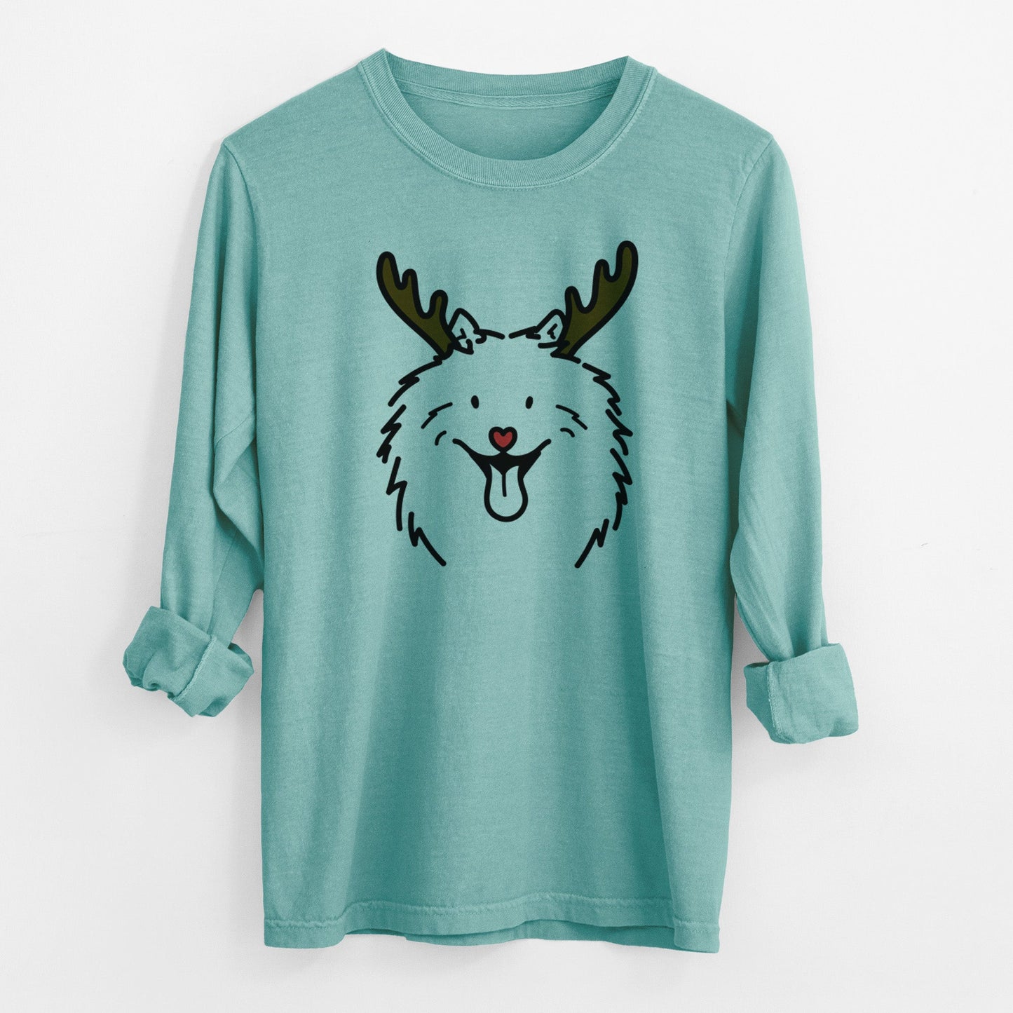 Red Nose Samoyed - Johnny - Heavyweight 100% Cotton Long Sleeve