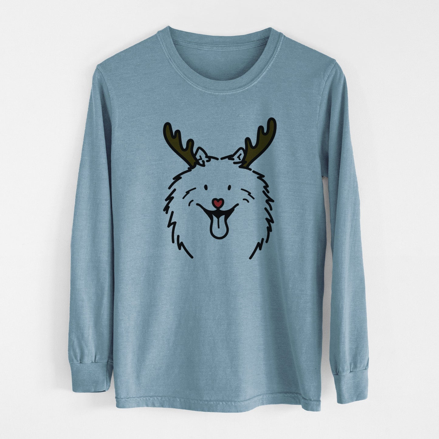 Red Nose Samoyed - Johnny - Heavyweight 100% Cotton Long Sleeve