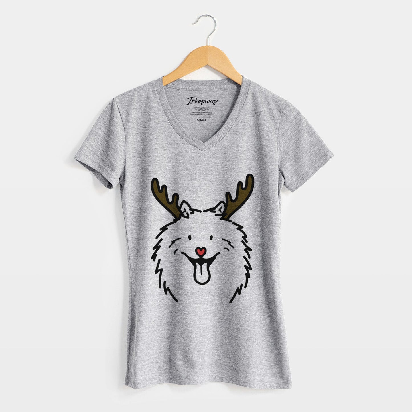 Red Nose Samoyed - Johnny - Women's Perfect V-neck Shirt
