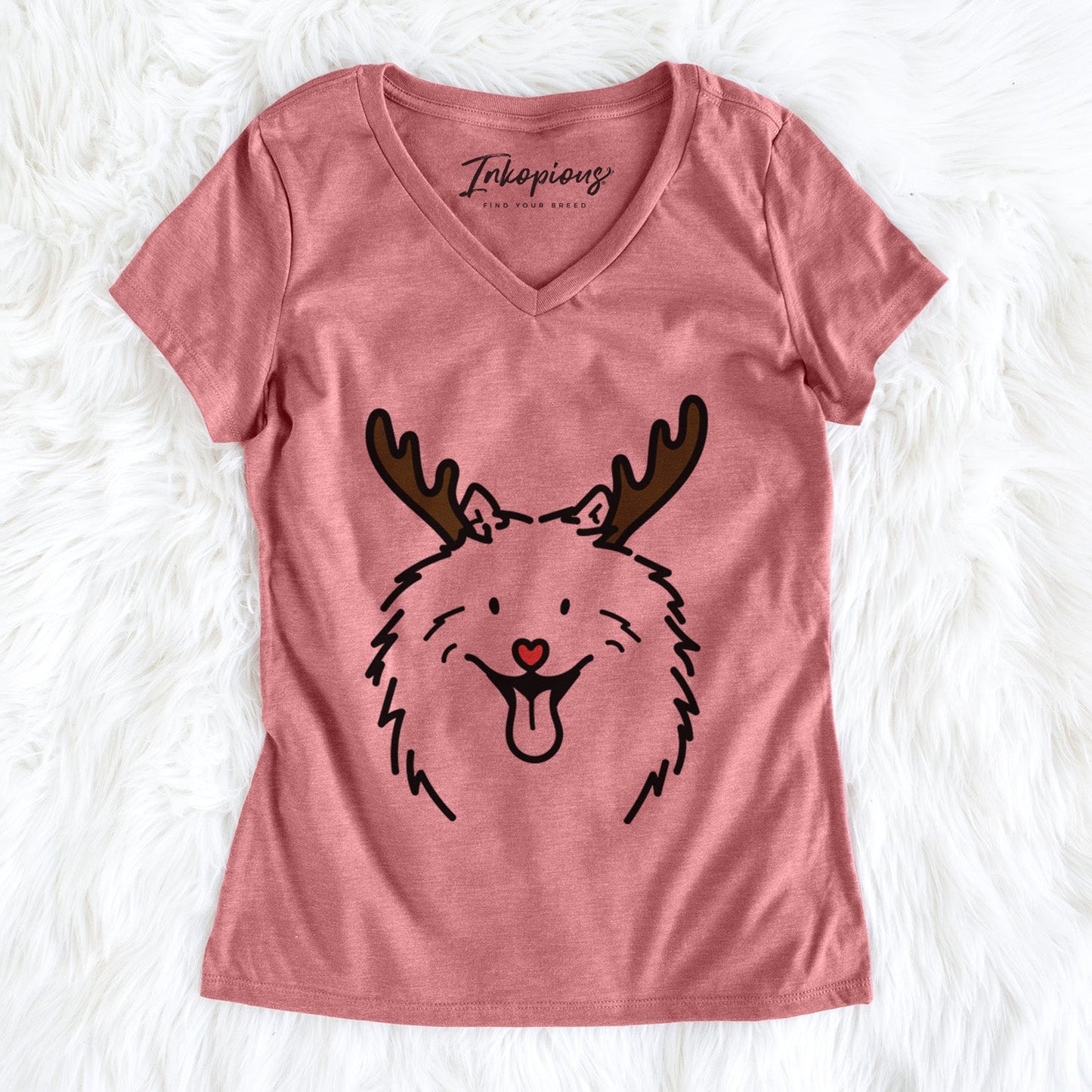 Red Nose Samoyed - Johnny - Women's Perfect V-neck Shirt