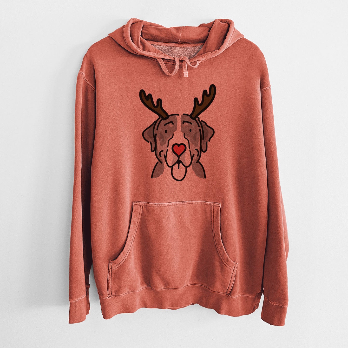 Red Nose Greater Swiss Mountain Dog - Moose - Unisex Pigment Dyed Hoodie