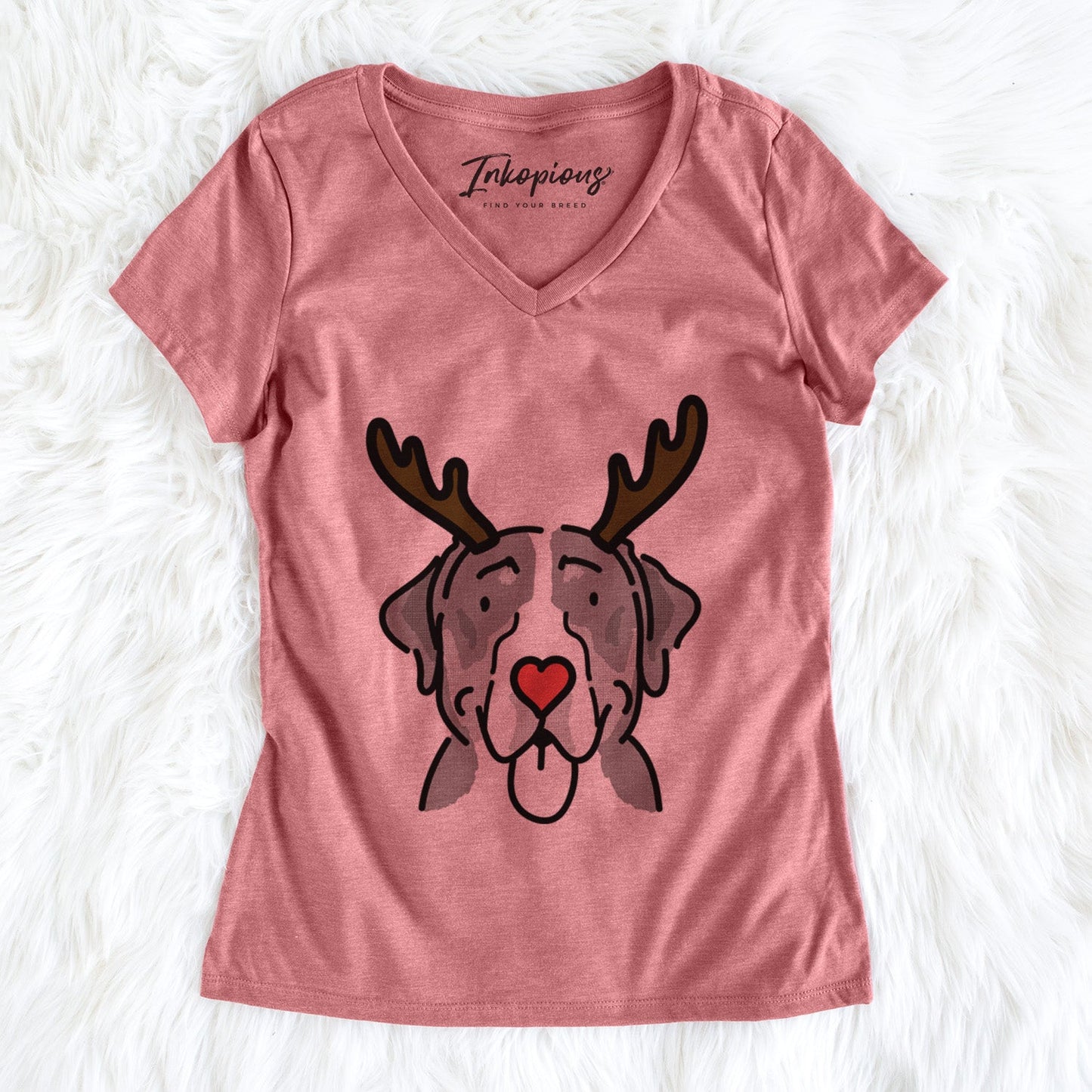 Red Nose Greater Swiss Mountain Dog - Moose - Women's Perfect V-neck Shirt