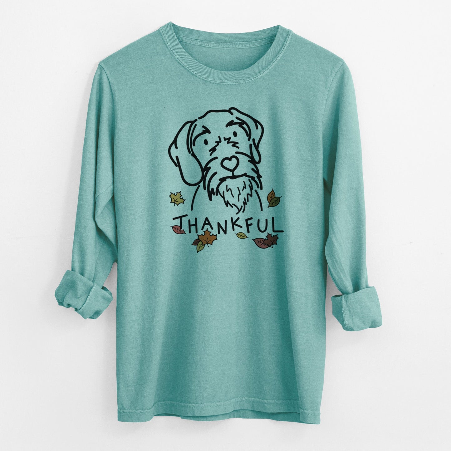 Thankful German Wirehaired Pointer - Buck - Heavyweight 100% Cotton Long Sleeve