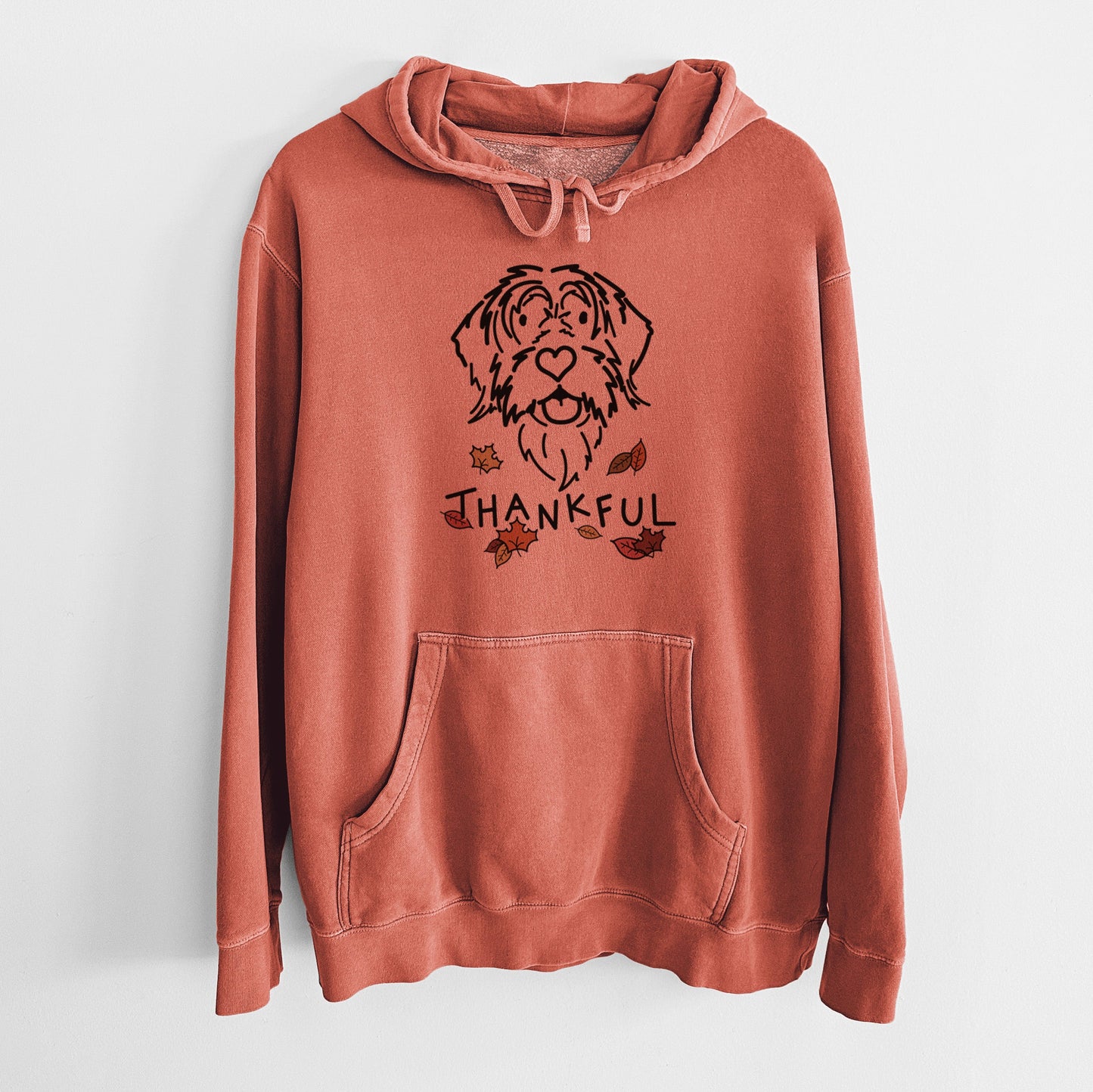 Thankful Wirehaird Pointing Griffon - Gary - Unisex Pigment Dyed Hoodie