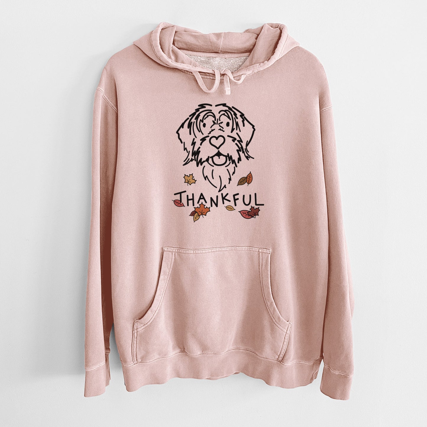 Thankful Wirehaird Pointing Griffon - Gary - Unisex Pigment Dyed Hoodie