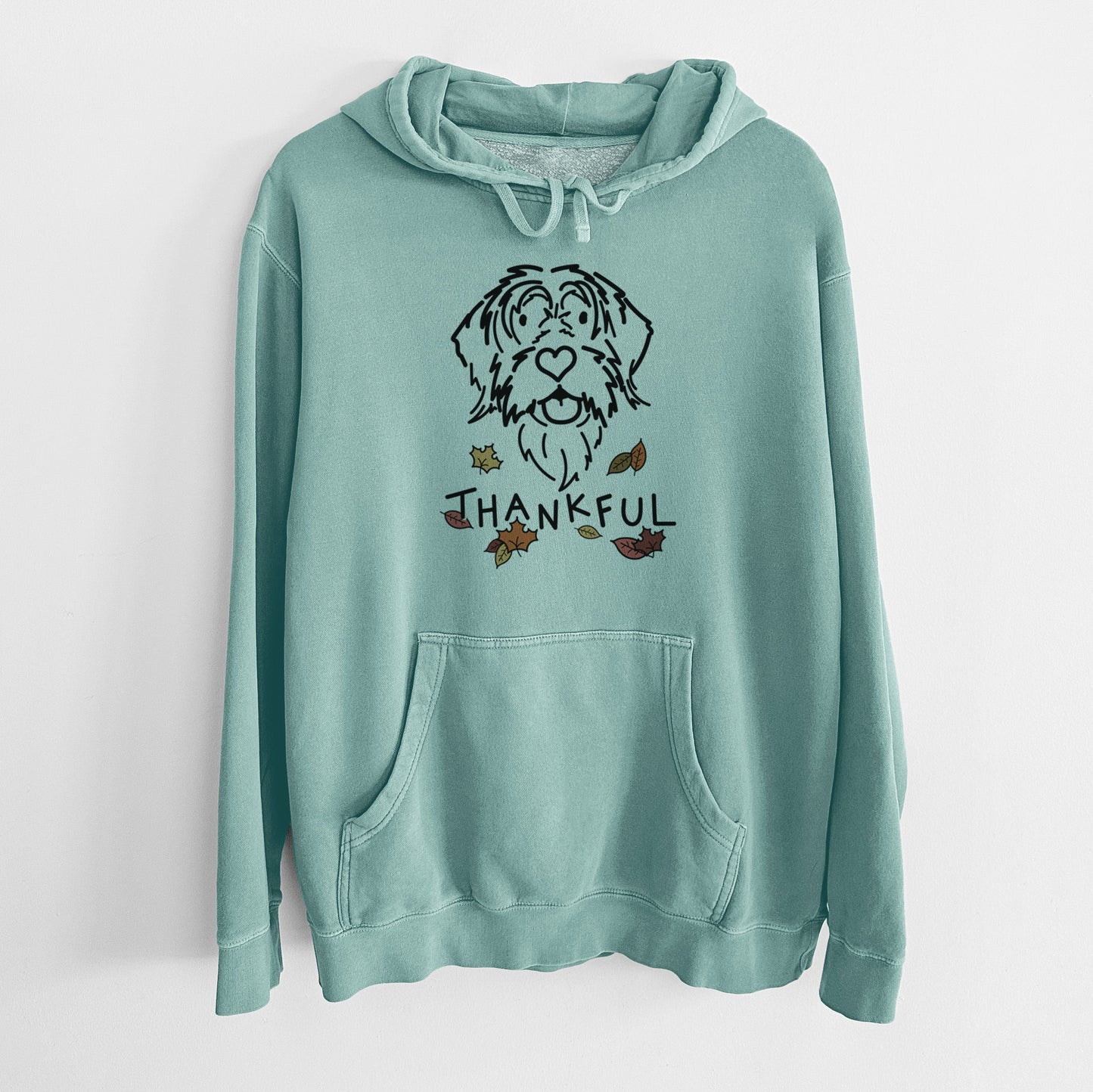 Thankful Wirehaird Pointing Griffon - Gary - Unisex Pigment Dyed Hoodie