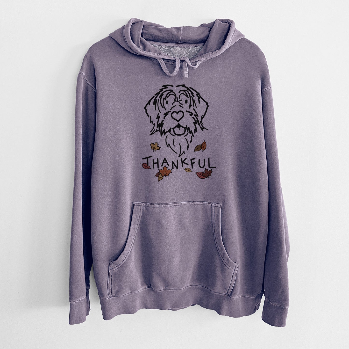 Thankful Wirehaird Pointing Griffon - Gary - Unisex Pigment Dyed Hoodie