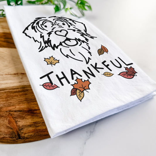 Thankful Wirehaird Pointing Griffon - Gary - Tea Towel