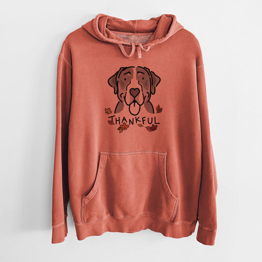 Thankful Greater Swiss Mountain Dog - Moose - Unisex Pigment Dyed Hoodie